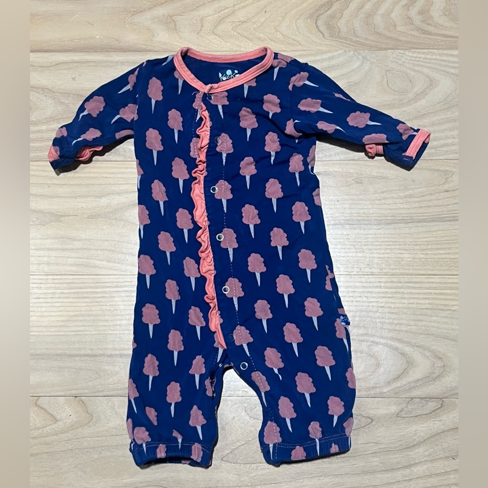 Kickee Pants Converter Gown Pjs/ Sleeper Cotton Candy Print for Baby Girl NB